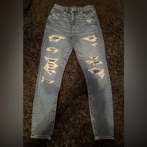 American Eagle AE Curvy High Rise Patched Up Jegging Dream Jean Size 6